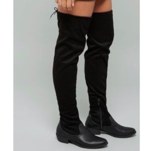 Black knee high boots